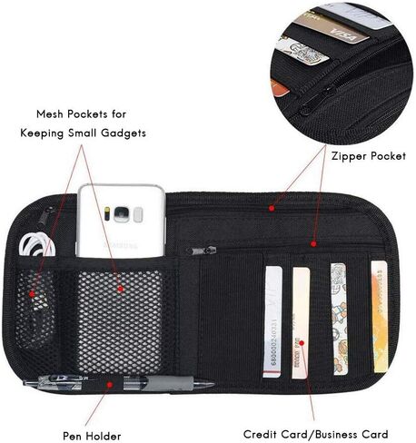 منظم حاجب الشمس للسيارة من هوبوباور، منظم جيب للإكسسوارات الداخلية للسيارات، السيارة، الشاحنة، تسجيل سيارات الدفع الرباعي وتخزين التأمين، حقيبة تخزين للممتلكات الشخصية in Kuwait