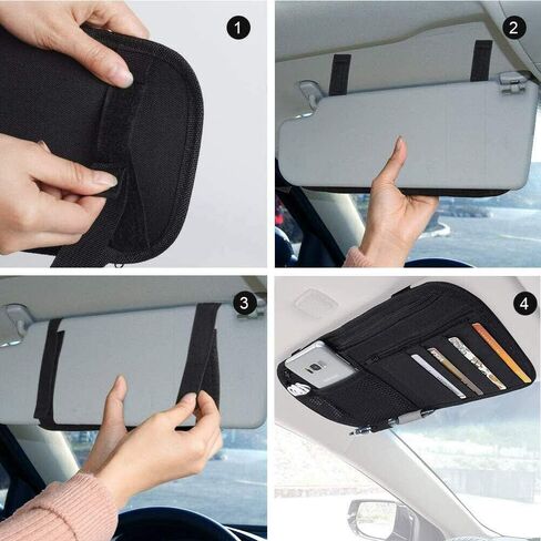 منظم حاجب الشمس للسيارة من هوبوباور، منظم جيب للإكسسوارات الداخلية للسيارات، السيارة، الشاحنة، تسجيل سيارات الدفع الرباعي وتخزين التأمين، حقيبة تخزين للممتلكات الشخصية in Kuwait