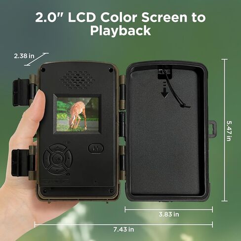 VOOPEAK 2 حزمة كاميرا تريل 2K 36MP 2024 تحديث لعبة الصيد كاميرا الحركة المنشط تريل كام الكشفية صيد كام الحياة البرية مع 2.0 شاشة LCD 120 درجة عدسة زاوية واسعة للرؤية الليلية مقاوم للماء in Kuwait