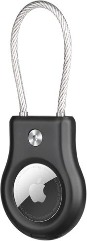 OLEBAND AirTag Keychain Holder,Air tag Lock Case with Wire Cable Compatible with Apple iTags, Ultra Durable Anti-Lost Protective Case with Keyring for Luggage,Key,Backpack,Pet,Black in Kuwait
