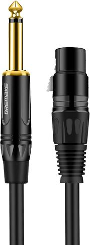 DREMAKE 20FT XLR to TS 6.35mm (1/4 Inch) Mic Cable, XLR 3Pin to Quarter Inch Audio Cord, Mono 6.35mm 1/4 Inch TS Male to XLR Female Unbalance Interconnect Cable for Microphone Console Guitar Mixer AMP in Saudi Arabia