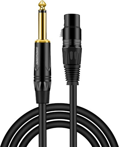 DREMAKE 20FT XLR to TS 6.35mm (1/4 Inch) Mic Cable, XLR 3Pin to Quarter Inch Audio Cord, Mono 6.35mm 1/4 Inch TS Male to XLR Female Unbalance Interconnect Cable for Microphone Console Guitar Mixer AMP in Saudi Arabia
