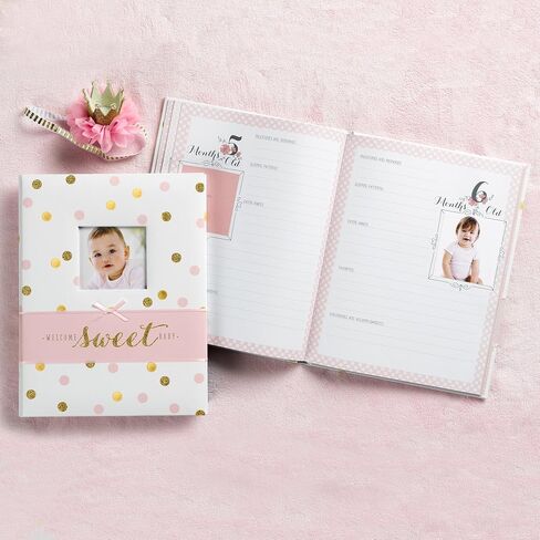 Carter's B2-14075 White, Pink and Gold Polka Dot Baby Memory Book for Girls, 60 Pages in Saudi Arabia