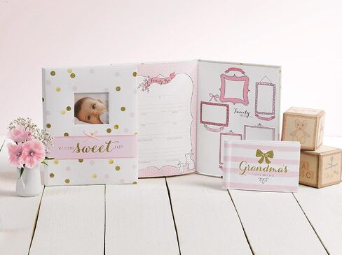 Carter's B2-14075 White, Pink and Gold Polka Dot Baby Memory Book for Girls, 60 Pages in Saudi Arabia