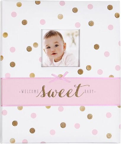 Carter's B2-14075 White, Pink and Gold Polka Dot Baby Memory Book for Girls, 60 Pages in Saudi Arabia