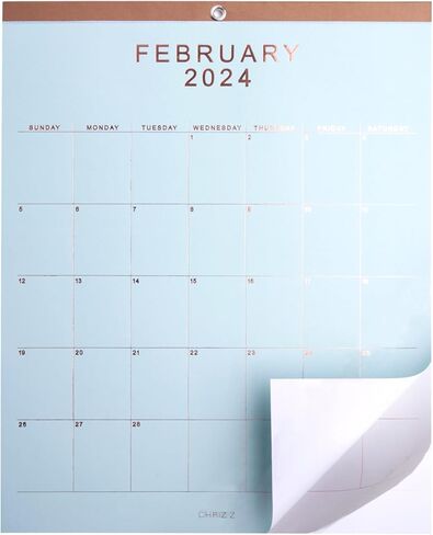 2024 Wall Calendar - 12" x 15" Rose Gold Foil Lettering Monthly Planning Hanging Peel Off Large Print Wall/Desk Calendar on Multi-Color Paper - January 2024 to December 2024 in Saudi Arabia