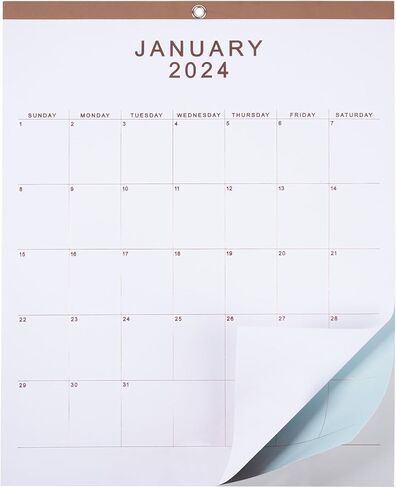 2024 Wall Calendar - 12" x 15" Rose Gold Foil Lettering Monthly Planning Hanging Peel Off Large Print Wall/Desk Calendar on Multi-Color Paper - January 2024 to December 2024 in Saudi Arabia