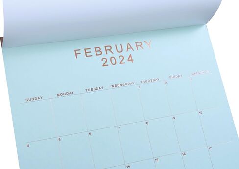 2024 Wall Calendar - 12" x 15" Rose Gold Foil Lettering Monthly Planning Hanging Peel Off Large Print Wall/Desk Calendar on Multi-Color Paper - January 2024 to December 2024 in Saudi Arabia