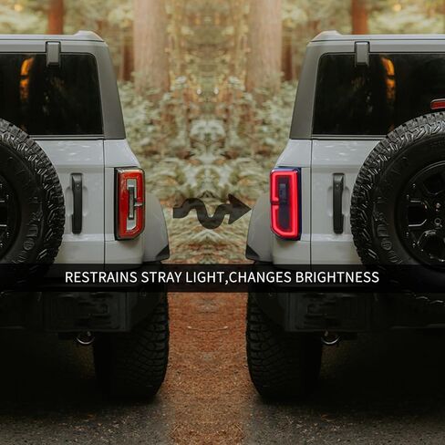 غطاء حماية لمصباح الإضاءة الخلفية من NITOYO مناسب لسيارة Ford Bronco 2/4 Door 2024 2023 2022، غطاء خلفي لحواف إطار الديكور والإكسسوارات الخارجية، أسود دخاني، قطعتان in Kuwait