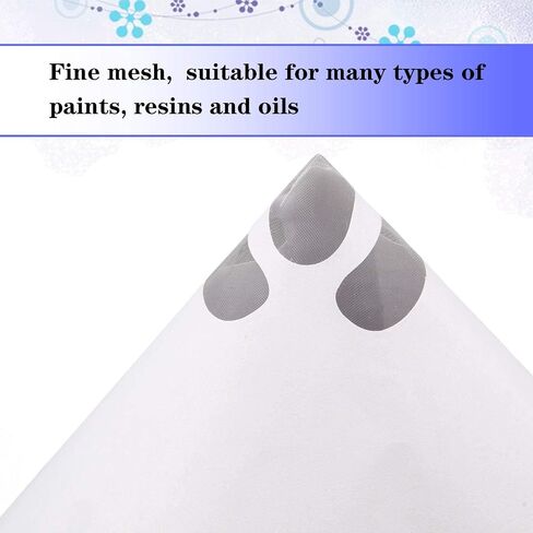 JANYUN 100Pcs Paint Filter, 190 Micron Resin Filter Disposable Paint Strainers for Automotive Spray Paint, Art Painting Cooking Oil Filter with Cone Silicone Funnel Filter in Saudi Arabia