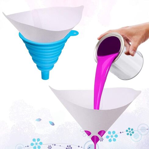 JANYUN 100Pcs Paint Filter, 190 Micron Resin Filter Disposable Paint Strainers for Automotive Spray Paint, Art Painting Cooking Oil Filter with Cone Silicone Funnel Filter in Saudi Arabia