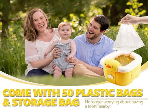 مقعد المرحاض للتدريب على استخدام المرحاض للأطفال الصغار والأولاد والبنات مع حقيبة تخزين وحقائب للاستعمال مرة واحدة | غطاء كرسي أطفال محمول قابل للطي مع واقي من الرذاذ للسفر (أصفر) in Kuwait