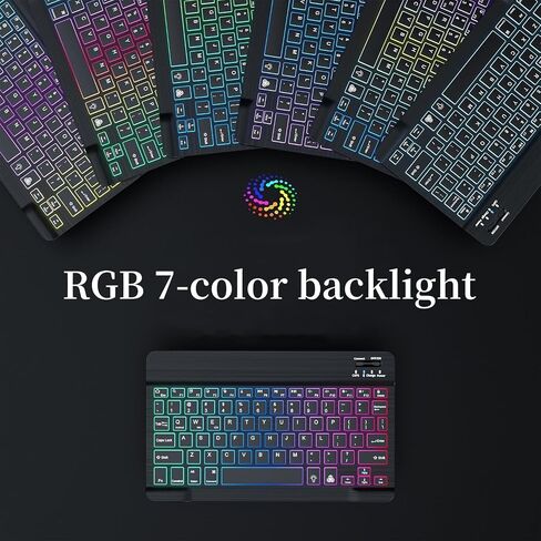 kaidisen Backlit Keyboard for Galaxy Tab A8 10.5 inch Tablet Model SM-X200/X205/X207 Keyboard Case with Mouse, Detachable Backlight Color Keyboard Case,Mist Blue+White in Saudi Arabia