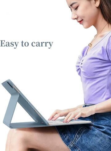 kaidisen Backlit Keyboard for Galaxy Tab A8 10.5 inch Tablet Model SM-X200/X205/X207 Keyboard Case with Mouse, Detachable Backlight Color Keyboard Case,Mist Blue+White in Saudi Arabia