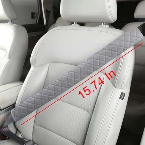 BELOMI 2 Pack Soft Car Seatbelt Covers, Seat Belt Shoulder Strap Pad, Safety Protection for Adults and Children, Helps Protect Your Neck, Auto Interior Accessories for Truck, SUV, Van (Gray, 40cm) in Saudi Arabia