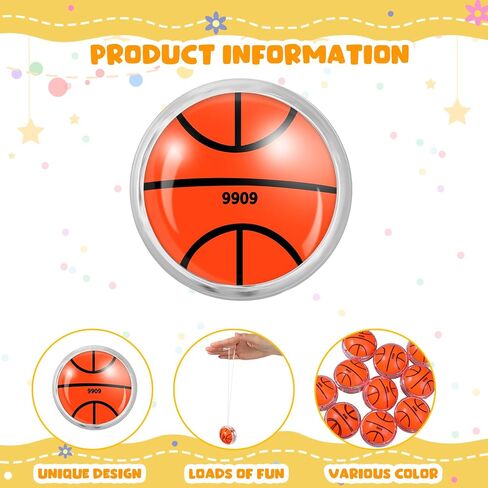 Liliful 50 Pcs Yo Yo Bulk, Yoyos for Boys Girls Yo Yo Toys Party Favors for Birthday Classroom Bag Fillers Carnival Prizes Xmas Gift (Basketball) in Saudi Arabia