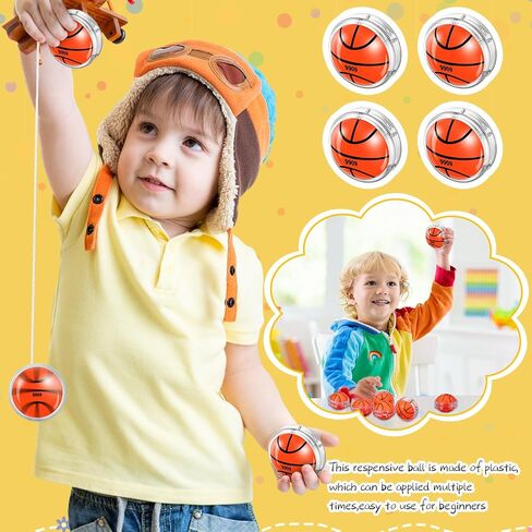 Liliful 50 Pcs Yo Yo Bulk, Yoyos for Boys Girls Yo Yo Toys Party Favors for Birthday Classroom Bag Fillers Carnival Prizes Xmas Gift (Basketball) in Saudi Arabia