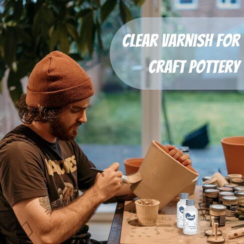 Air Dry Clay Varnish,50ml Gloss Finish Glaze for Air Dry Clay, Clay Paint for Pottery Air Dry, High Gloss & Scratch Resistant & Waterproof, Design for Air Dry Clay Pottery (Gloss Varnish) in Saudi Arabia