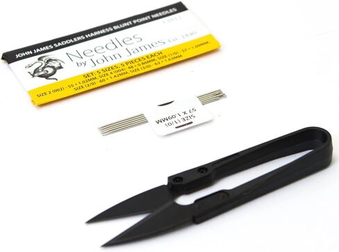 John James Saddlers Harness Needles Blunt Tip for Leather Sewing (Pack of 25) + Clippers - Size (5x5) + Clippers in Saudi Arabia