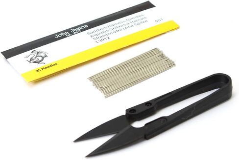 John James Saddlers Harness Needles Blunt Tip for Leather Sewing (Pack of 25) + Clippers - Size (5x5) + Clippers in Saudi Arabia