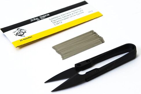 John James Saddlers Harness Needles Blunt Tip for Leather Sewing (Pack of 25) + Clippers - Size (5x5) + Clippers in Saudi Arabia