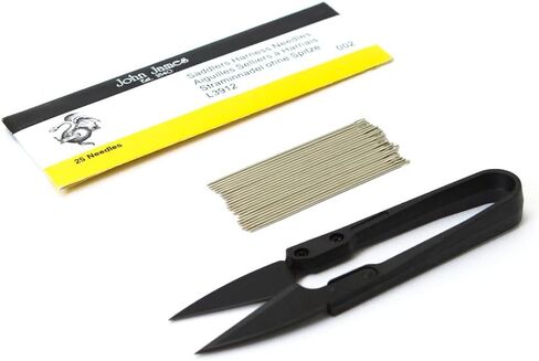 John James Saddlers Harness Needles Blunt Tip for Leather Sewing (Pack of 25) + Clippers - Size (5x5) + Clippers in Saudi Arabia