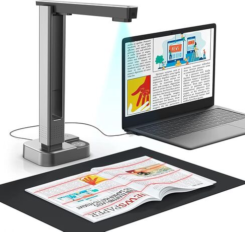 ماسح ضوئي للكتب والمستندات V320pro بدقة 16 ميجابكسل، تقنية التسطيح التلقائي والمكتبي من الجيل الثاني، التقاط A3، A4، التعرف الضوئي على الحروف متعدد اللغات، تحويل إلى PDF/Word/Txt/Excel على Windows وPDF على نظام Mac in Kuwait
