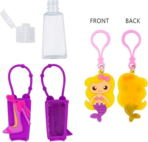 6 قطع من سلاسل المفاتيح 6 زجاجات معقم يدوية فارغة للسفر وحامل سلسلة مفاتيح صغيرة الحجم للأطفال 30 مل/1 أونصة هدية للأولاد والبنات in Kuwait