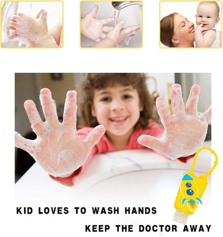 6 قطع من سلاسل المفاتيح 6 زجاجات معقم يدوية فارغة للسفر وحامل سلسلة مفاتيح صغيرة الحجم للأطفال 30 مل/1 أونصة هدية للأولاد والبنات in Kuwait