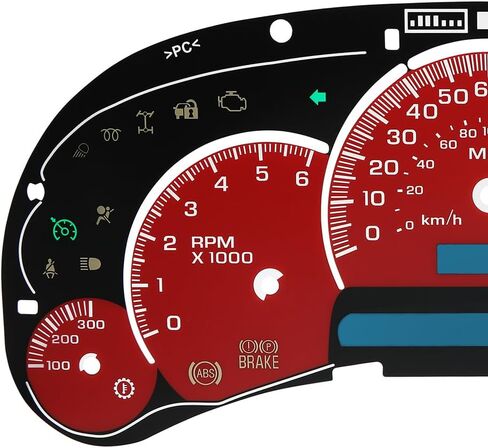 استبدال مقياس الوجه الأحمر LED إصدار Trans Temp لجنرال موتورز سيلفرادو سييرا تاهو in Kuwait