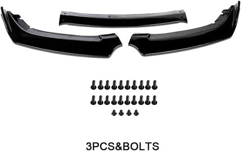 ECCPP 3 قطع مصد الشفاه الأمامي مناسب للتوافق مع 2016-2019 لسيارة Honda Civic Hatchback لامعة باللون الأسود لحماية الفاصل سبويلر in Saudi Arabia