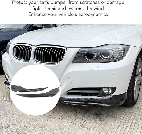 KIMISS 2PCS Front Bumper Spoiler,PP Front Bumper Lip Chin Splitter Carbon Fibre Pattern for 3 Series E90 4?Door Sedan 2009?2011(LCI Facelift Only) in Saudi Arabia