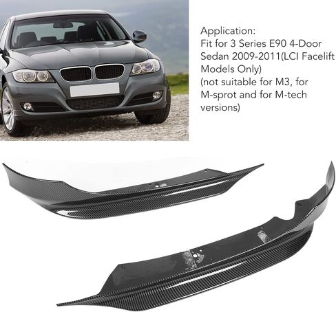 KIMISS 2PCS Front Bumper Spoiler,PP Front Bumper Lip Chin Splitter Carbon Fibre Pattern for 3 Series E90 4?Door Sedan 2009?2011(LCI Facelift Only) in Saudi Arabia