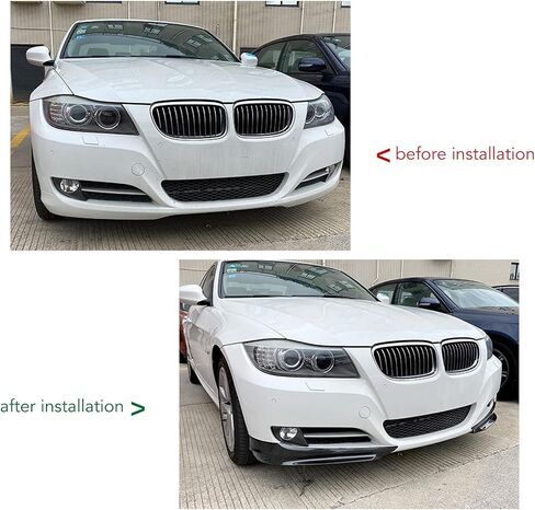 KIMISS 2PCS Front Bumper Spoiler,PP Front Bumper Lip Chin Splitter Carbon Fibre Pattern for 3 Series E90 4?Door Sedan 2009?2011(LCI Facelift Only) in Saudi Arabia