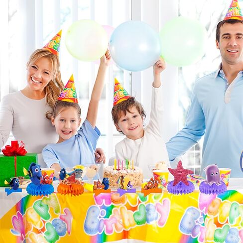 12 قطعة من لوازم حفلات البحث عن نيمو، قطع مركزية على شكل قرص العسل من نيمو ثلاثية الأبعاد مزدوجة الجانب للعثور على زخارف حفلات نيمو، ديكور سطح المكتب لحفلات أعياد ميلاد الأطفال in Kuwait