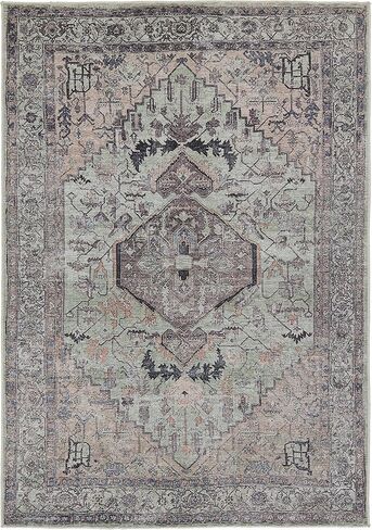 سجادة منطقة Jaipur Living Soft مقاس 5x8، بوهو، أخضر/بني داكن in Saudi Arabia