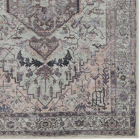 سجادة منطقة Jaipur Living Soft مقاس 5x8، بوهو، أخضر/بني داكن in Saudi Arabia