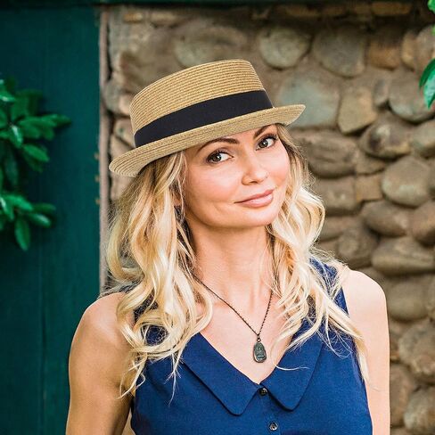 النساء الرجال الصيف القش جديلة لحم الخنزير فطيرة قبعة كلاسيكية قصيرة حافة قبعة الشاطئ ديربي فيدورا قبعة الشمس in Kuwait