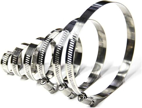 2 Pack 5-Inch Stainless Steel Hose Clamps, Duct Clamps, Dryer Vent Hose Clamp, Pipe Clamp, Worm Gear Clamps, Large Hose Clamps (118-140mm) in Saudi Arabia