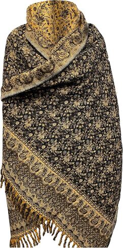 LUXURY HANDMADE OVERSIZE BLACK YELLOW COLOUR Yak Wool Shawl MEDITATION Blanket stole unisex Travel Wrap Soft gift for her in Kuwait