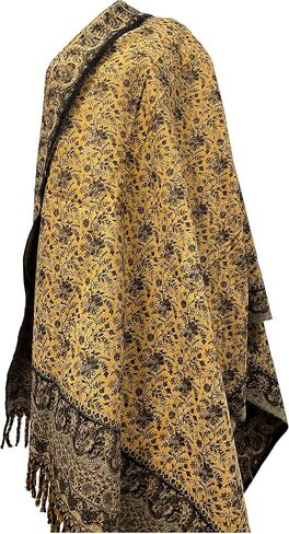 LUXURY HANDMADE OVERSIZE BLACK YELLOW COLOUR Yak Wool Shawl MEDITATION Blanket stole unisex Travel Wrap Soft gift for her in Kuwait