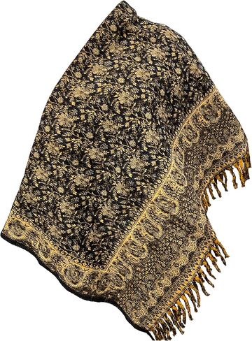 LUXURY HANDMADE OVERSIZE BLACK YELLOW COLOUR Yak Wool Shawl MEDITATION Blanket stole unisex Travel Wrap Soft gift for her in Kuwait