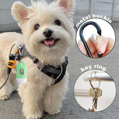2 Pack Dog Poop Bag Holder with 1 Roll of Grey Dog Waste Bags and Leash Clip with Keychain Hands-free Dog Walking Accessories(Blue) in Saudi Arabia