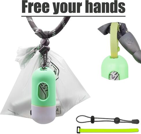 2 Pack Dog Poop Bag Holder with 1 Roll of Grey Dog Waste Bags and Leash Clip with Keychain Hands-free Dog Walking Accessories(Blue) in Saudi Arabia