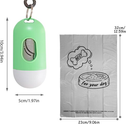 2 Pack Dog Poop Bag Holder with 1 Roll of Grey Dog Waste Bags and Leash Clip with Keychain Hands-free Dog Walking Accessories(Blue) in Saudi Arabia
