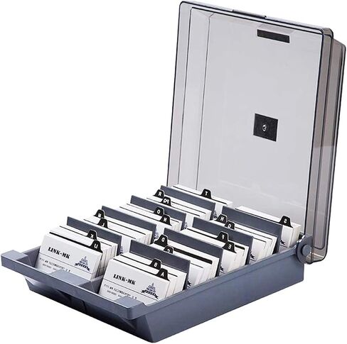 Catekro Business Card Holder Business Card Index Business Card Files Box Storage Box Magnetic Card Classification A-Z Index Four Compartment (500 cards) in Saudi Arabia