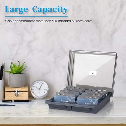 Catekro Business Card Holder Business Card Index Business Card Files Box Storage Box Magnetic Card Classification A-Z Index Four Compartment (500 cards) in Saudi Arabia