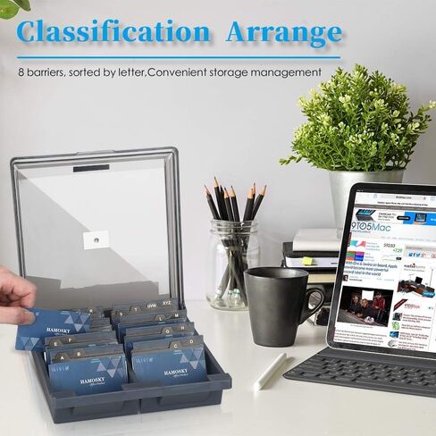 Catekro Business Card Holder Business Card Index Business Card Files Box Storage Box Magnetic Card Classification A-Z Index Four Compartment (500 cards) in Saudi Arabia