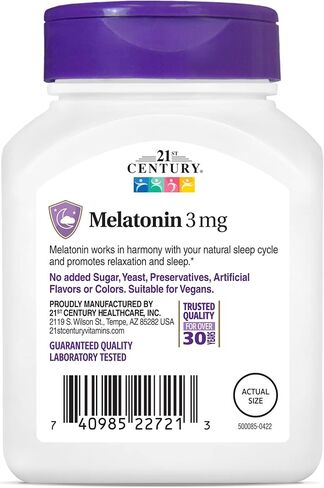 21st Century Melatonin 3 mg Tablets, 200 Count in Saudi Arabia