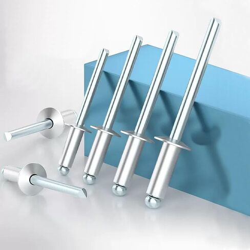 92 قطعة 6 مقاسات من المسامير العمياء، مجموعة متنوعة من المسامير البوبية بمقبض من الألومنيوم ومغزل فولاذي in Kuwait